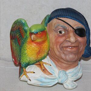 Legends England Chalkware Pirate and Parrot Wall Decor